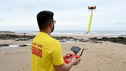 Emergency Response Drone Pilot flying a drone