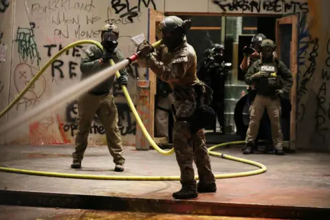 Getty Images Federal forces in Portland