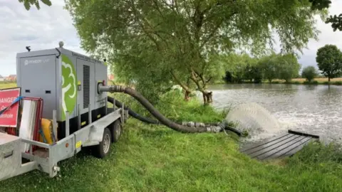 Environment Agency A machine adds oxygen to the impacted stretch of river