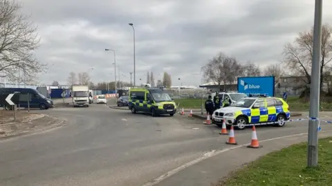 BBC Police cordon at Wentloog Avenue