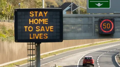 Getty Images Stay Home sign