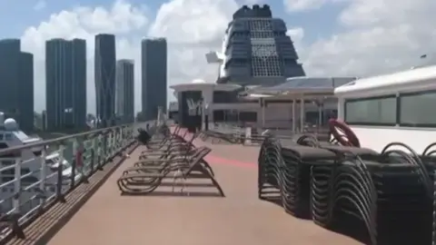 Lauren Carrick and Joseph Harrison Cruise ship deck