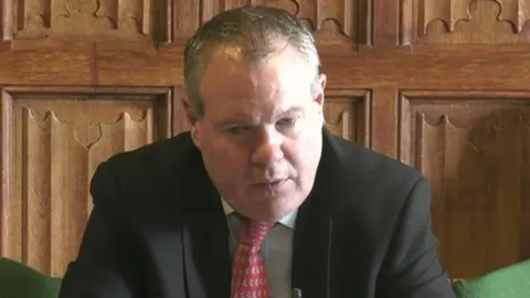 UK Parliament Conor Burns at the Northern Ireland Affairs Committee at Westminster on Tuesday