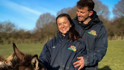 Jake and Rosie with donkey