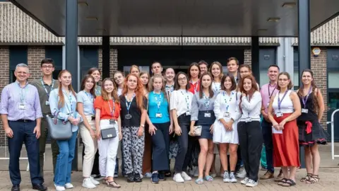 University of Cambridge Students outside the School of Clinical Medicine