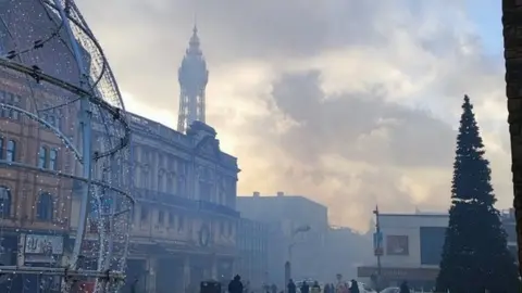 @fireh9lly smoke around Blackpool tower