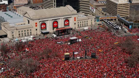 Getty Images Kansas City Chiefs Super Bowl victory parade in Kansas City, Missouri, on February 14, 2024