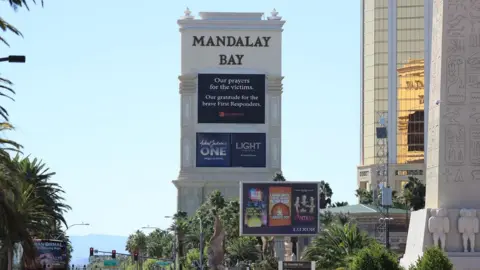 Reuters A sign outside the Mandalay hotel
