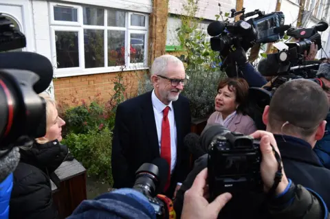 Leon Neal / Getty Images Labour Party leader Jeremy Corbyn leaves his home