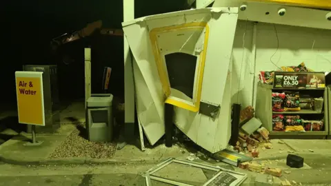 Damage caused by ATM thieves, Dargate