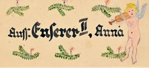 Gedenkstätte Ravensbrück Place marker for a female guard at Christmas table