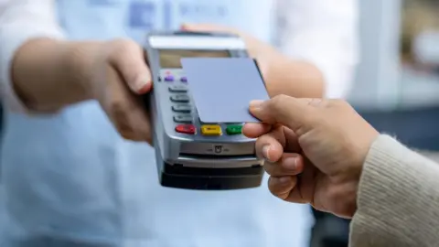 Getty Images A contactless card payment