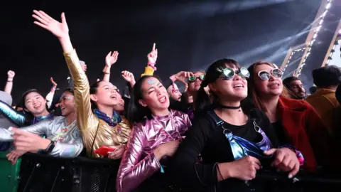 Getty Images Festival goers at the MDL Beast event in Riyadh (18/12/21)