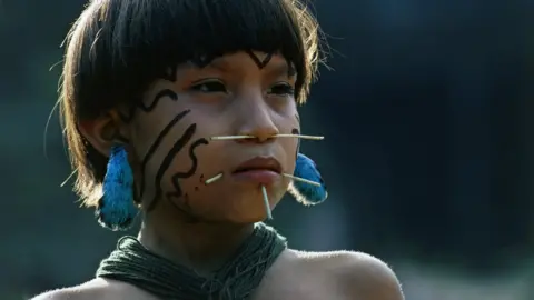 Getty Images Yanomami girl in the Amazon rainforest, Venezuela