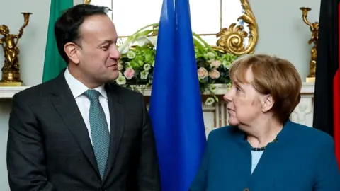 AFP Irish Prime Minister Leo Varadkar and German Chancellor Angela Merkel