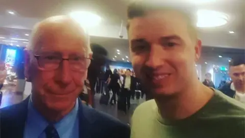 Andrew Creech Sir Bobby Charlton and Andrew Creech