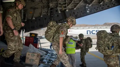 MOD Personnel from 16 Air Assault arriving in Kabul, Afghanistan, as part of Operation Pitting