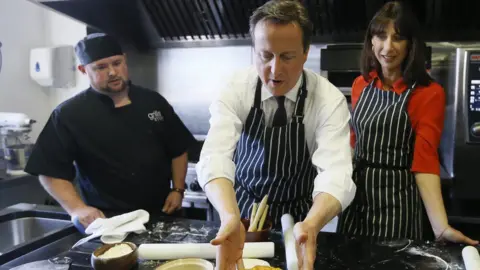 Getty Images Former Prime Minister David Cameron and his wife Samatha visited the Brains brewery a few years ago