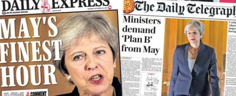 Express and Telegraph front pages