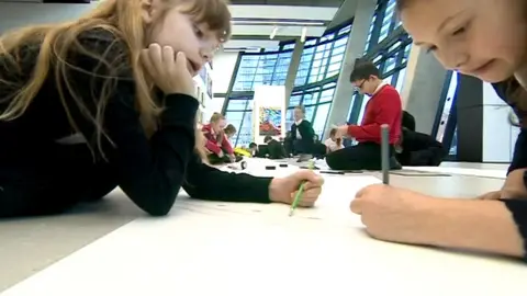 Children at an event De Montfort University