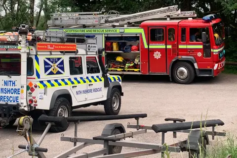 Emergency services at Loch Ken