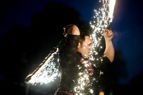 Beth Walsh Diwali light switch on in Leicester 2019