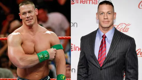 Getty Images John Cena in 2009 and 2017