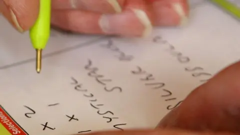 PA A betting slip being filled out