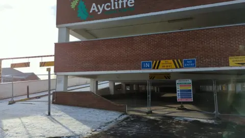 Liam Swallow The Aycliffe car park cordoned off