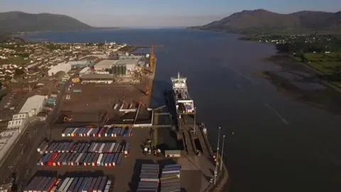 Aerial shot of Warrenpoint Harbour