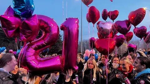 Balloons at the scene