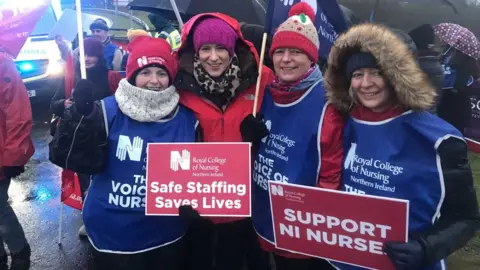 BBC nurses on the picket line