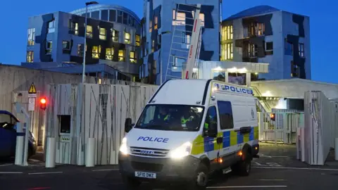 PA Media Scottish Parliament protest