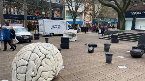 LDRS The brain and other sculptures removed from Hay Hill, Norwich