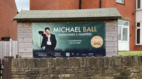 Charles Heslett Michael Ball poster on a shed