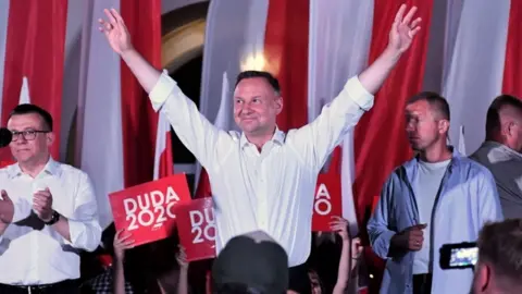 EPA Andrzej Duda in Zamosc, southern Poland - 12 July