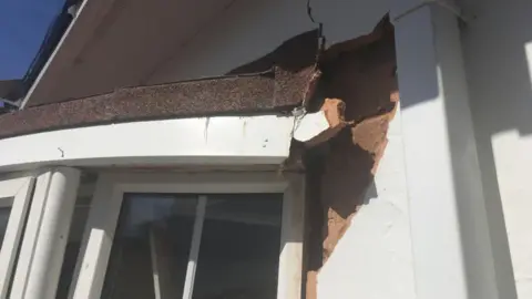 Hole in wall of Dennyshill Care Home