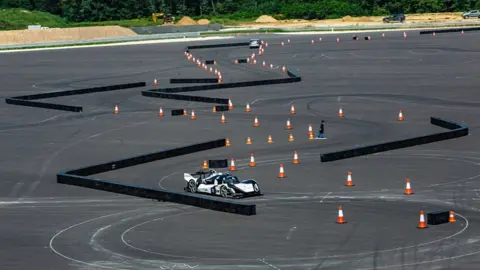 Roborace Roborace cars on obstacle course