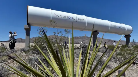 Getty Images The large hyperloop tube in the Nevada desert