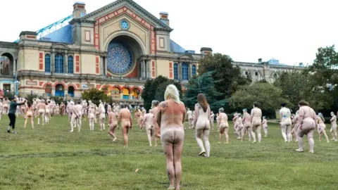 Sky Arts Participants stood at least one metre apart and had temperature checks on arrival