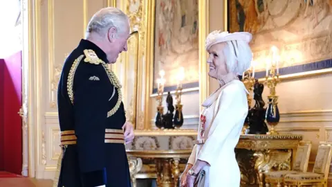 PA Media Prince Charles and Mary Berry at Windsor Castle