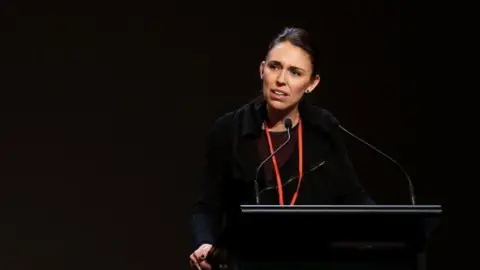 Getty Images MP Jacinda Ardern delivers a speech during Labour Party Congress 2014 at Michael Fowler Centre on July 6, 2014 in Wellington, New Zealand