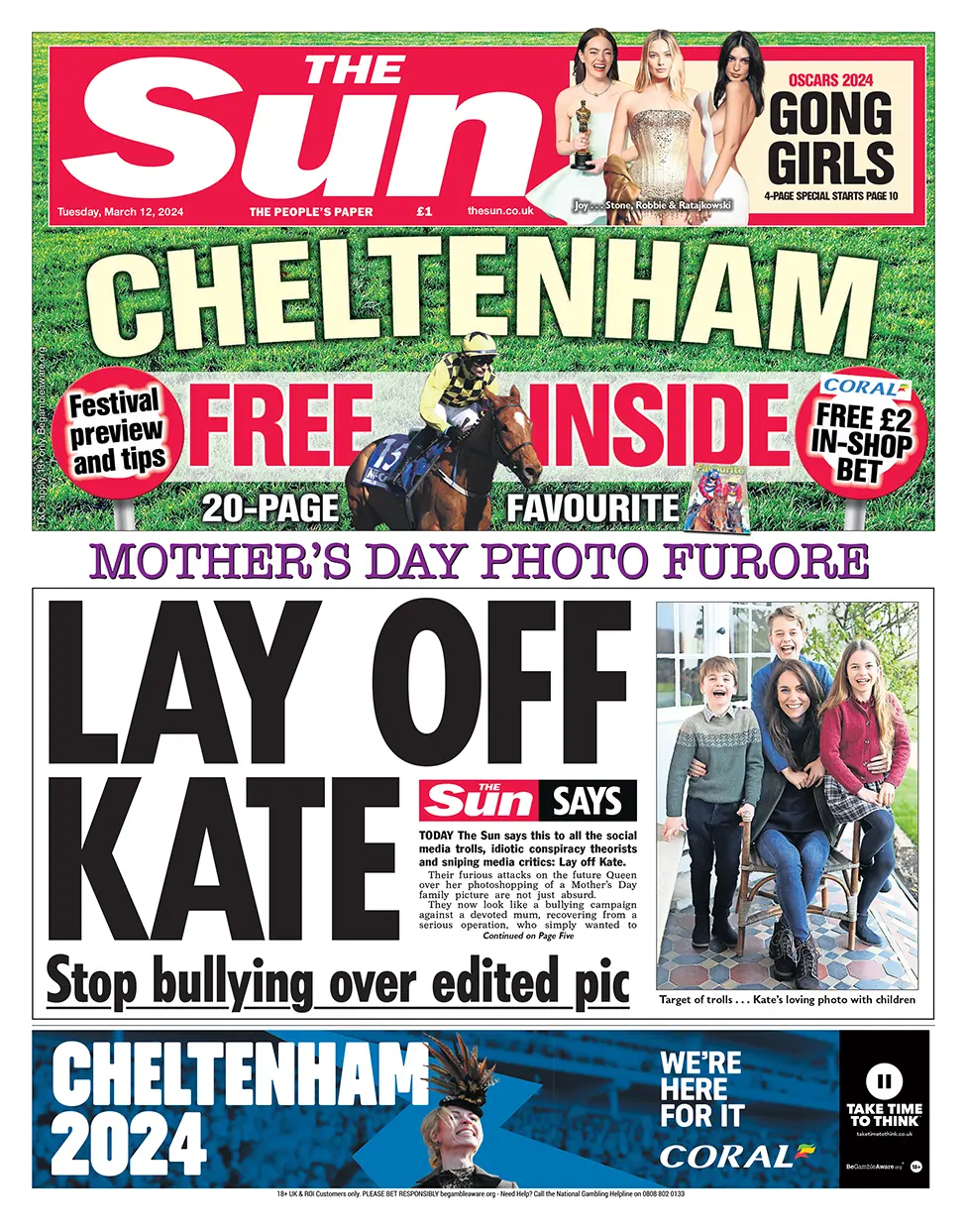 Newspaper headlines Kate s photo apology and Tory donor s Abbott