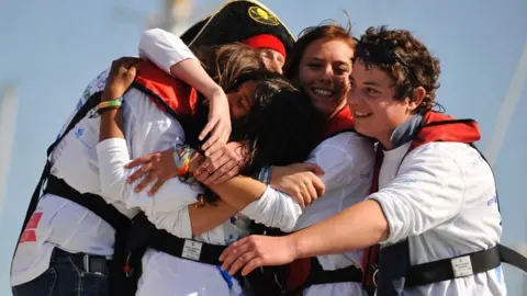 Ellen MacArthur Cancer Trust Ellen MacArthur Cancer Trust team hug