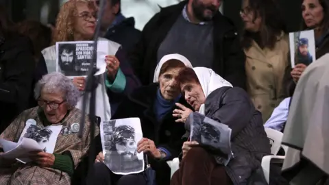 EPA  The Mothers of Plaza de Mayo group join the Santiago Maldonado protest in Buenos Aires on 11 Aug 2017