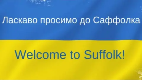 Suffolk County Council Ukrainian flag