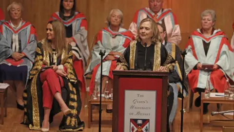 Getty Images Hillary Clinton in her role as chancellor of Queen's University Belfast