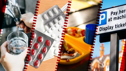 BBC Graphic illustrating different revenue raising proposals for Northern Ireland