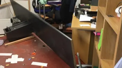 Facebook/St David's Hospice Ransacked donation centre