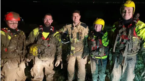 South Wales Fire and Rescue Service Crews returned Sally safely to the herd